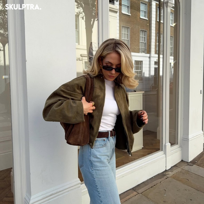 SKULPTRA™ - Suede Bomber Jacke
